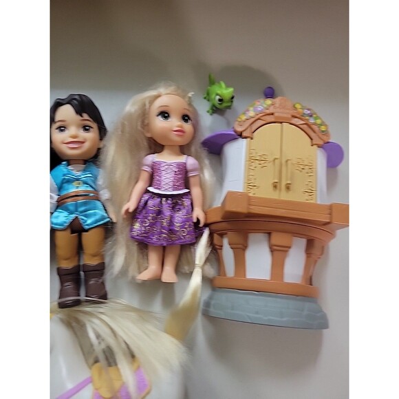 Disney Princess Petite Doll Lot Tangled Rapunzel Flynn Rider Maximus Treehouse - Picture 3 of 10